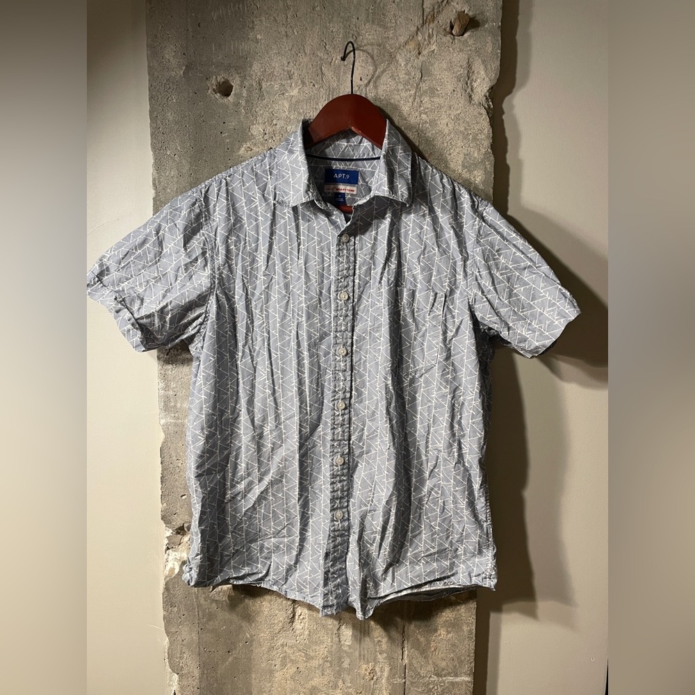 Apt. 9 Blue Patterned Men's Shirt